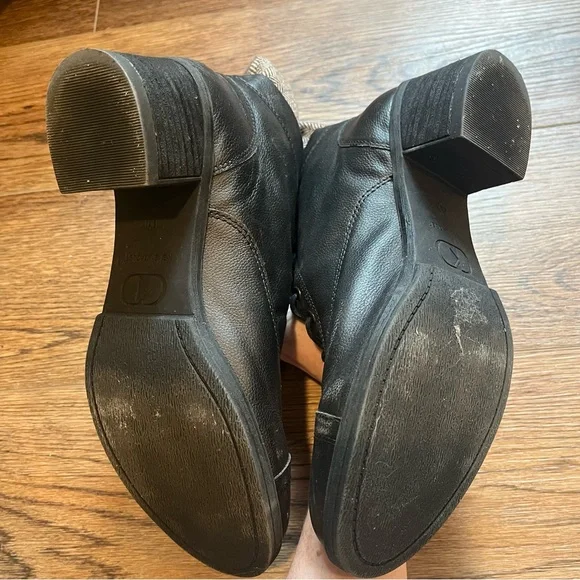 Kelsi Dagger Black & Grey Women’s Leather Lace Up Combat Moto Boots Size 10 - Picture 7 of 9